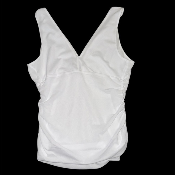 White Ruched Tank Top - Picture 2 of 4